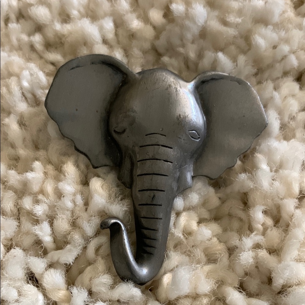 Contemporary Silver Elephant Brooch